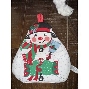 Snowman Fabric Christmas Pot‎ Holder Note Pad Pencil Holder